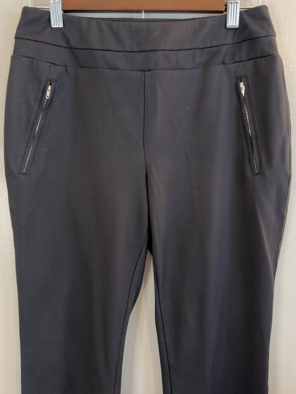 Zac & Rachel Black Stretch Pull On Ankle Pants Zip Pockets Size Small - Picture 5 of 7